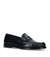 SAINT LAURENT LEATHER LOGO PENNY LOAFERS,15967656