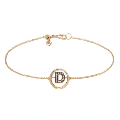Annoushka 18kt Yellow Gold Diamond Initial D Bracelet In 18ct Yellow Gold