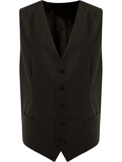 Dolce & Gabbana Button-down Gilet In Black