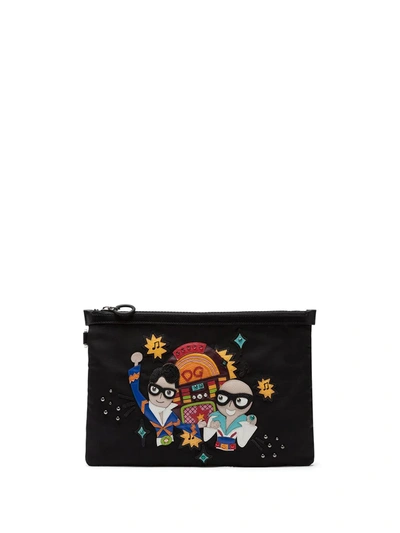 Dolce & Gabbana #dgfamily Clutch Bag In Black