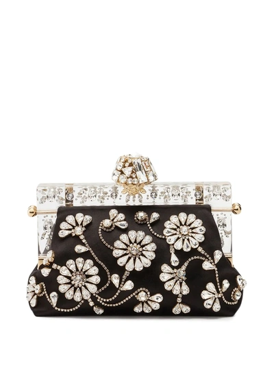 Dolce & Gabbana Crystal-embellished Clutch Bag In Black