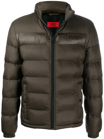 Hugo Boss Padded Puffer Jacket In Green