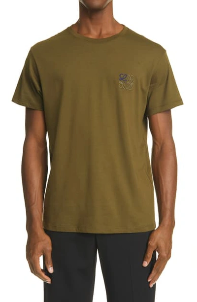 Loewe Anagram Logo T-shirt In Khaki Green 4160