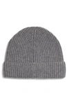 Andrew Stewart Cashmere Ribbed Beanie In Grey