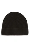 Andrew Stewart Cashmere Ribbed Beanie In Black