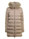 HERNO FUR TRIM TECH TAFFETA PUFFER COAT