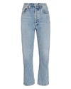Agolde Riley High-rise Straight Crop Stagger Jeans In Renewal