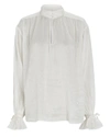 AJE Grove Silk-Linen Blouson Sleeve Top,060059310246