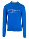 Givenchy Wool Pullover In Ocean Blue Color In Blue