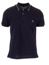 Brunello Cucinelli Embroidered-logo Cotton Polo Shirt In Navy