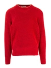 BRUNELLO CUCINELLI CASHMERE AND WOOL PULLOVER IN RED