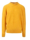 BRUNELLO CUCINELLI MOHAIR AND WOOL PULLOVER IN YELLOW