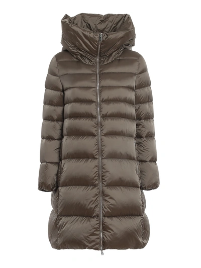Add Hooded Ped Coat In Grey In Taupe
