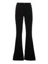 J Brand 1219 Runway Cotton-blend Velvet Flared Pants In Black