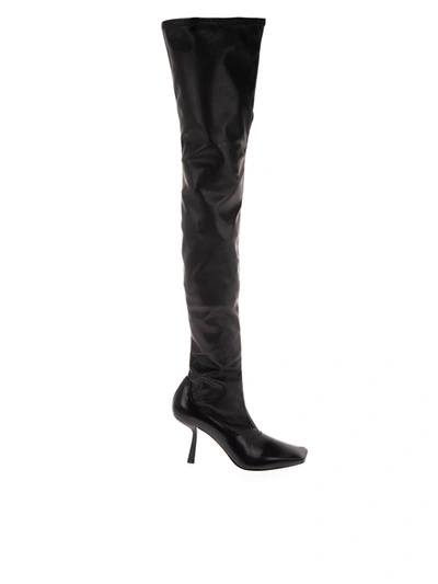 Jimmy Choo Mire 85 Leather Over-the-knee Boots In Black