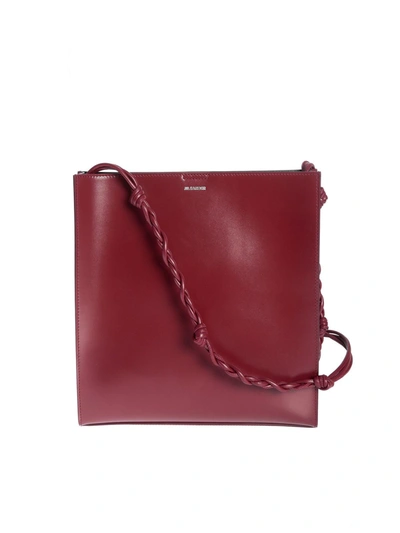 Jil Sander Tangle Medium Bag In Burgundy In Red