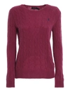 Polo Ralph Lauren Women's Julianna Crewneck Cable Knit Sweater In Purple