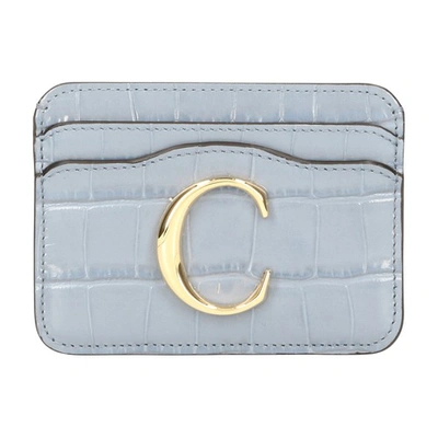 Chloé C Card Holder In Ash Blue