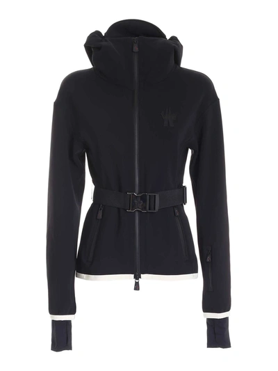 Moncler Technical Fabric Cardigan In Black
