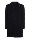 TAGLIATORE SOFT WOOL AND CASHMERE CLOTH COAT IN BLACK