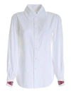 POLO RALPH LAUREN POLO RALPH LAUREN CONTRASTING EMBROIDERY SHIRT IN WHITE
