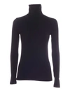 Majestic French Terry Turtleneck Top In Black
