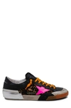 Golden Goose Super-star Sneaker In Leopard/ Black/ Fuchsia