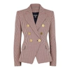 BALMAIN HOUNDSTOOTH DOUBLE-BREASTED WOOL BLAZER,3919052