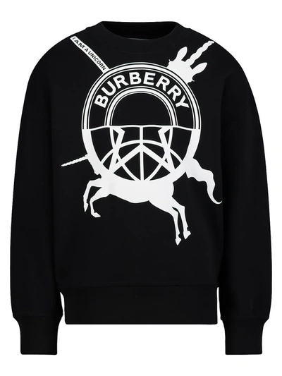 Burberry Kids Sweatshirt For Boys In Black