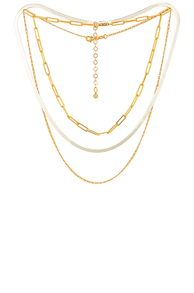 Jordan Road Jewelry For Fwrd Samba Necklace Stack In Gold & Silver