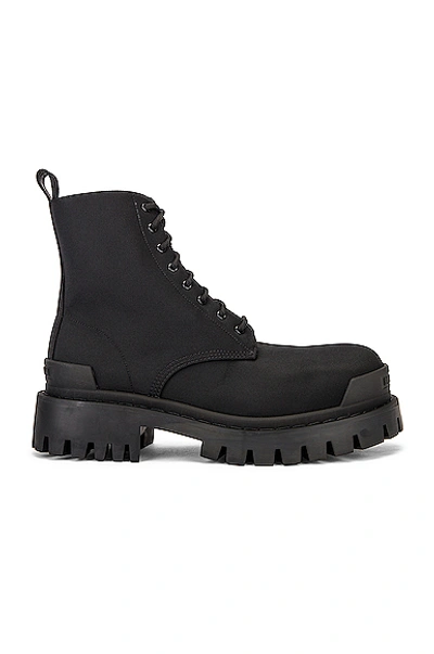 Balenciaga 20mm Strike Nylon Combat Boots In Black