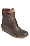 Sperry Saltwater Duck Waterproof Rain Boot In Tan/ Brown