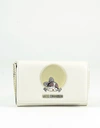LOVE MOSCHINO WALLETS IVORY ECO-LEATHER WOMEN'S WALLET ON A CHAIN