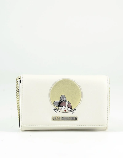Love Moschino Wallets Ivory Eco-leather Women's Wallet On A Chain