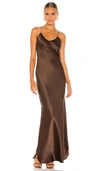 Nili Lotan Cami Gown In Espresso