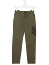 Zadig & Voltaire Teen Theo Chevron-print Trousers In Green