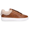 SEE BY CHLOÉ LOW-TOP SNEAKERS ESSIE CALFSKIN LOGO BROWN