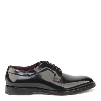 Dolce & Gabbana Black Derby Lace-up Leather Shoes