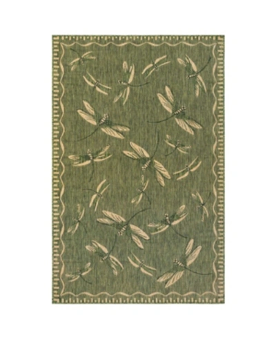 Liora Manne Carmel Dragonfly 7'10" X 9'10" Outdoor Area Rug In Green