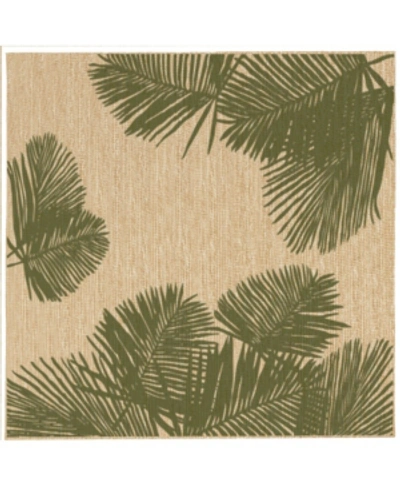 Liora Manne Carmel Palm 7'10" X 7'10" Square Rug In Green