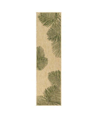 Liora Manne Carmel Palm 1'11" X 7'6" Runner Rug In Green