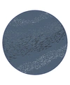 Liora Manne Carmel School Of Fish 7'10" X 7'10" Round Rug In Navy