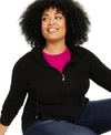 Charter Club Plus Size 100% Cashmere Zip-up Hoodie, Created For Macy's In Classic Black