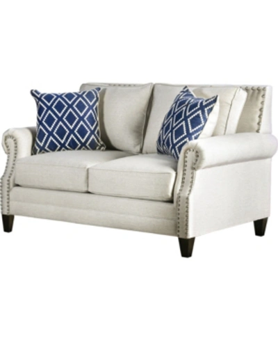 Furniture Of America Ben Lomond Upholstered Love Seat In Off White