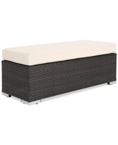 Noble House Laguna Wicker Bench In Brown