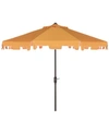 Safavieh Up Resistant Zimmerman 9 Ft Crank Market Push Button Tilt Umbrella With Flap In Yellow