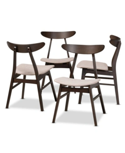 Furniture Britte Modern Upholstered 4 Piece Dining Chair Set In Beige