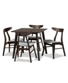 Furniture Britte Upholstered 5 Piece Dining Set In Gray