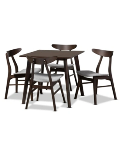 Furniture Britte Upholstered 5 Piece Dining Set In Gray