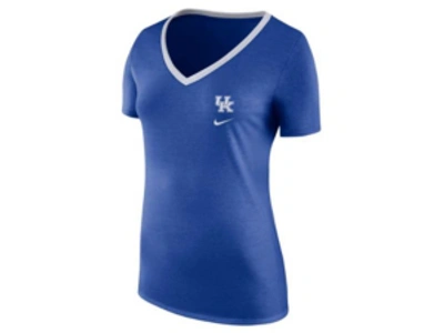 Nike Kentucky Wildcats Women's Tri-blend Ribbed Neck T-shirt In Royalblue